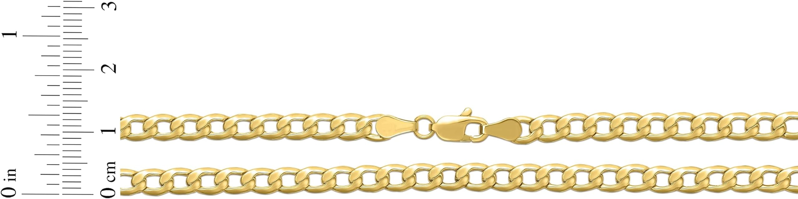 Floreo 10k Yellow Gold 4mm Hollow Cuban Curb Link Chain Necklace - 20 inch