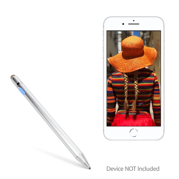 Apple iPhone 8 Plus Stylus Pen, BoxWave® [AccuPoint Active Stylus] Electronic Stylus with Ultra Fine Tip for Apple iPhone 8 Plus - Metallic Silver