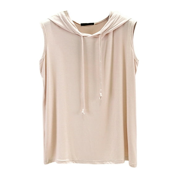 Short Sleeve Shirts for Women Summer Sleeveless Hooded Tank Top T Shirt for Athletic Relaxed Breathable T-Shirt