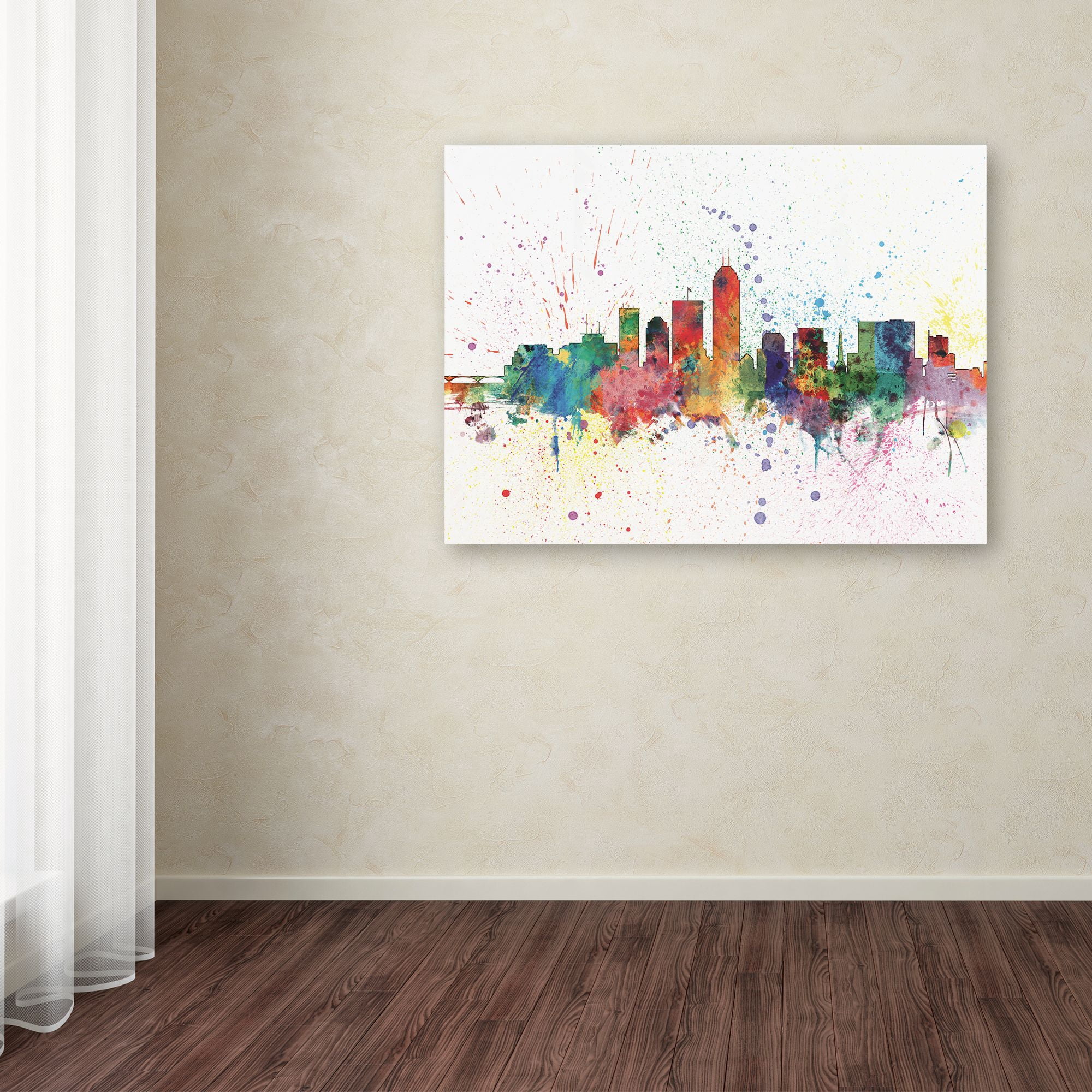Trademark Fine Art 'Indianapolis Indiana Skyline II' Canvas Art by Michael Tompsett