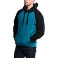 thumbnail image 4 of G-Style USA Men's Heavyweight Contrast Raglan Sleeve Fleece Pullover Hoodie Sweatshirt MH13112 - Cyan Caviar/Black - X-Large, 4 of 6