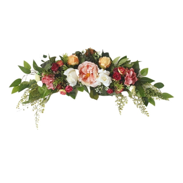 Billuyoard Artificial Swag Door Garden Wall Wreath Door Ornaments Garland Flores artificiales Tipo 2 75x25cm