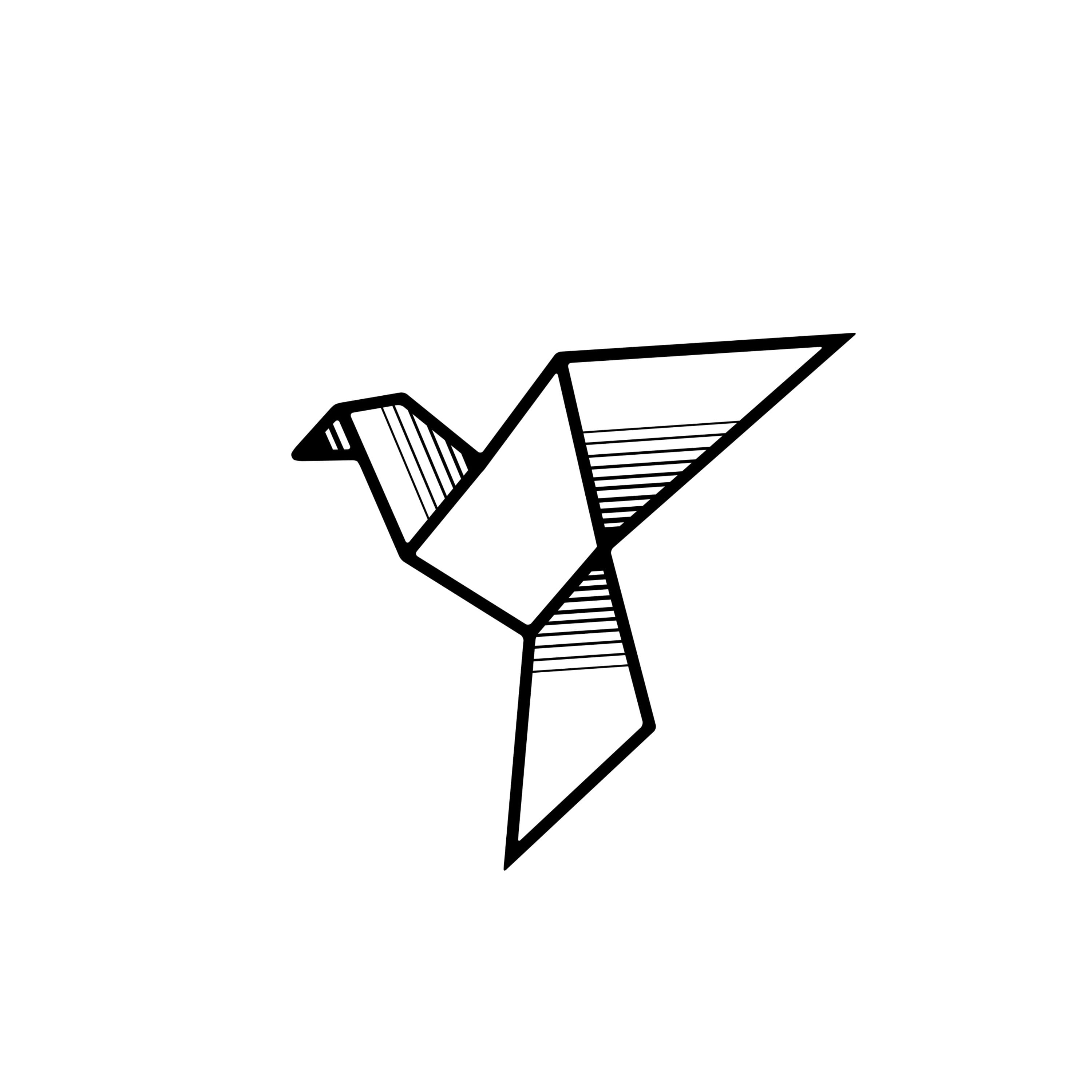 Ada Home Decor Furniture Black Origami Crane Modern Metal Wall Art