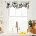 thumbnail image 3 of Victorian Style Poppy Tie Up Window Valance Blue Flowers Plant Tie-up Valance for Kitchen Windows Adjustable Small Curtain Balloon Shades for Kitchen Bathroom Cafe 60x18inch, 3 of 9