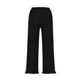 thumbnail image 5 of Plebaso Women's Summer Pants Elastic Waist Wide Leg Pants Womens Ruffle Hem Beach Trousers with Pockets, 5 of 6