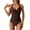Brown, variant on Tummy Control One Piece Swimsuit for Women Vintage Bathing Suits Ruched Swimwear Halter V Neck Backless Beachwear