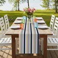 thumbnail image 4 of Table Runners 72 Inches Long Dress Scarves, Khaki Grey Striped Farmhouse Kitchen/Dining Table Runner, Coffee Tablerunners, Navy Blue Farmhouse Stripes Abstract Art 13x72 Inch, 4 of 9