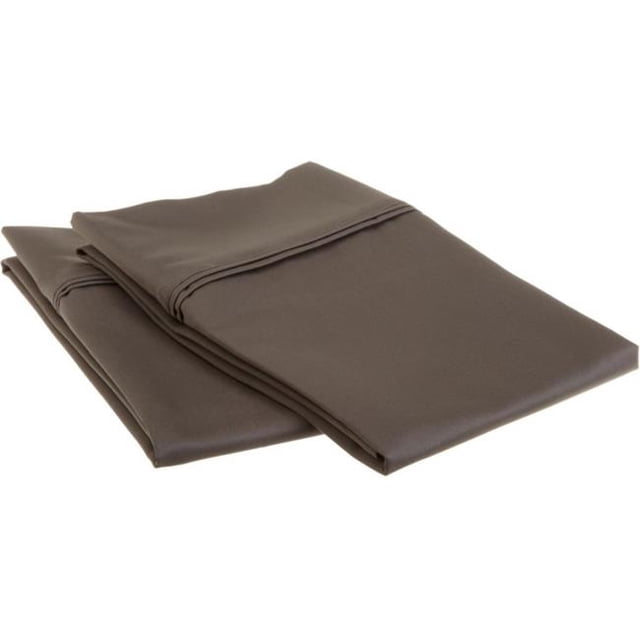 Egyptian Cotton 1200 Thread Count Solid Pillowcase Set King-Charcoal