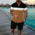thumbnail image 2 of Vedolay Short Sets Men 2 Piece Outfits Vacation Mens Casual Polo Shirt and Shorts Sets Two Piece Summer Set for Men,Yellow M, 2 of 3