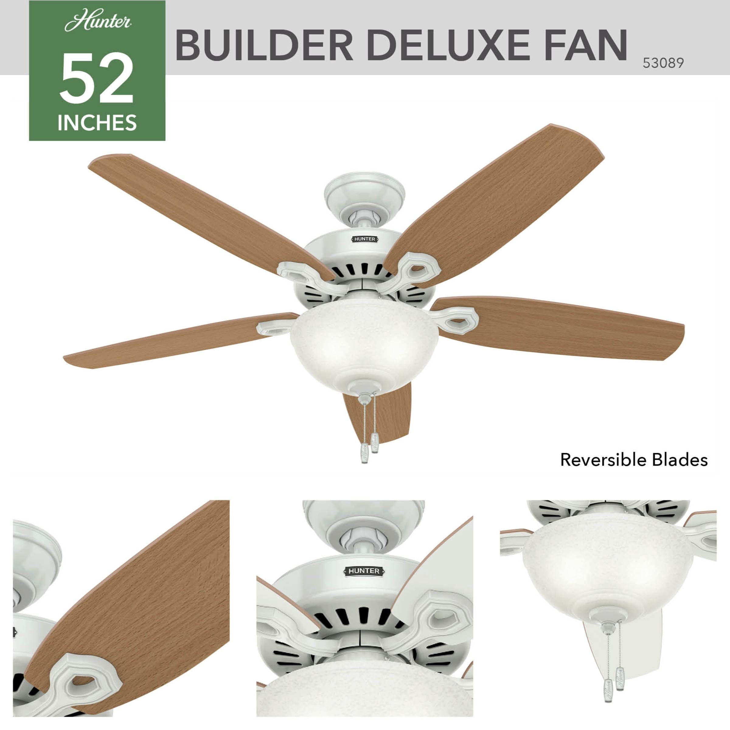 Hunter Fan Company 53089 Builder Deluxe Indoor Ceiling Fan with