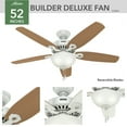 thumbnail image 2 of Hunter Fan Company 53089 Builder Deluxe Indoor Ceiling Fan with LED Light and Pull Chain Control, 52", White Finish, 2 of 8