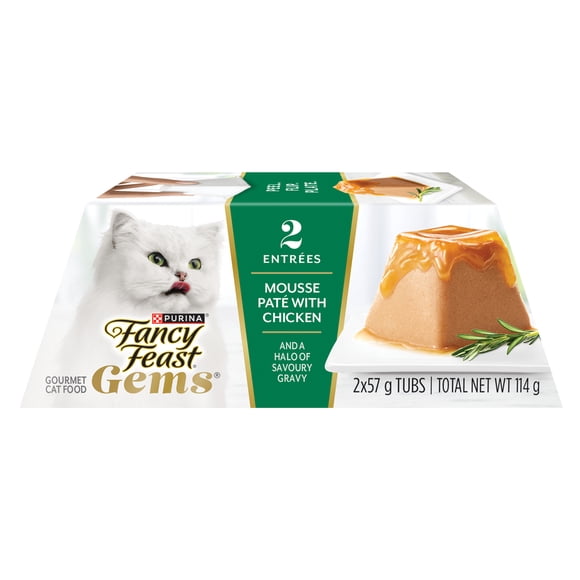 Fancy Feast Gems Mousse Paté with Chicken, Wet Cat Food, 57 g x 2
