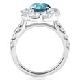 thumbnail image 2 of Pompeii 3 1/2Ct TW Blue & White Diamond Halo Engagement Ring 14k White Gold Lab Grown, 2 of 4