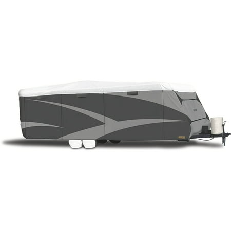 ADCO Travel Trailer Designer Series Tyvek Plus Wind RV Cover, Grey Polypropylene/White