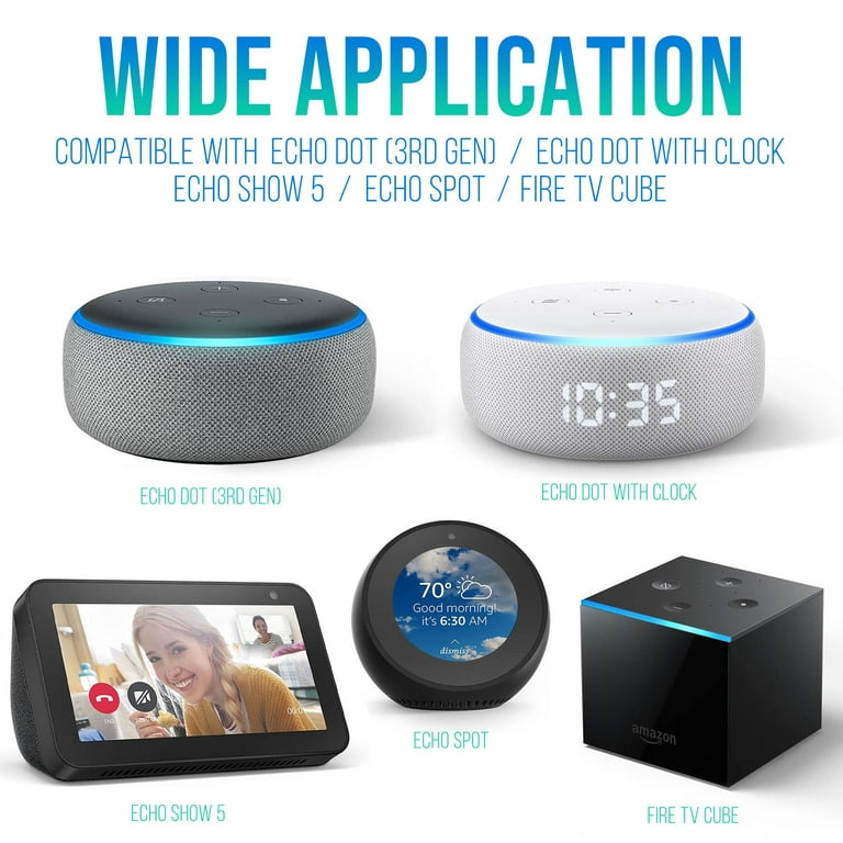 LotFancy Power Adapter for Echo Dot and 4th Gen, Dot with Clock, Echo 5, Fire TV Cube, Alexa Spot, 12V - Walmart.com