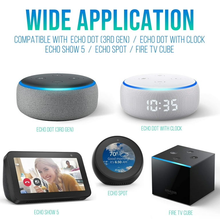 LotFancy Power Adapter for Echo Dot 3rd and 4th Gen, Dot with Clock, Echo  Show 5, Fire TV Cube, Alexa Spot, 12V 