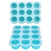 Baby Food Storage Container -12 Cup Silicone Baby Food Freezer Tray with Hard Lid,Food Grade Silicone,Perfect Food Container for Homemade Baby Food,Fruit Purees&Vegetables(Light Green)