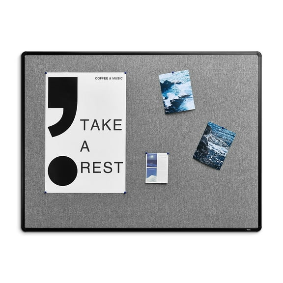 Staples Fabric Bulletin Board Black Frame 4' x 3' (ST61264) ST61264-CC