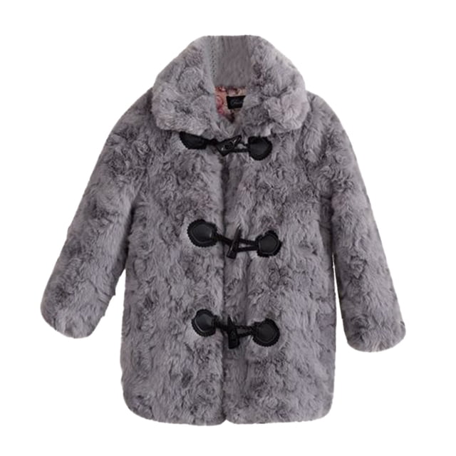 Gibobby Grandes NiñosAbrigo para niñas y niños, abrigo grueso a de viento para invierno, chaqueta para niños, chaqueta cálida de lana para exteriores(Gris, 5-6 Años)