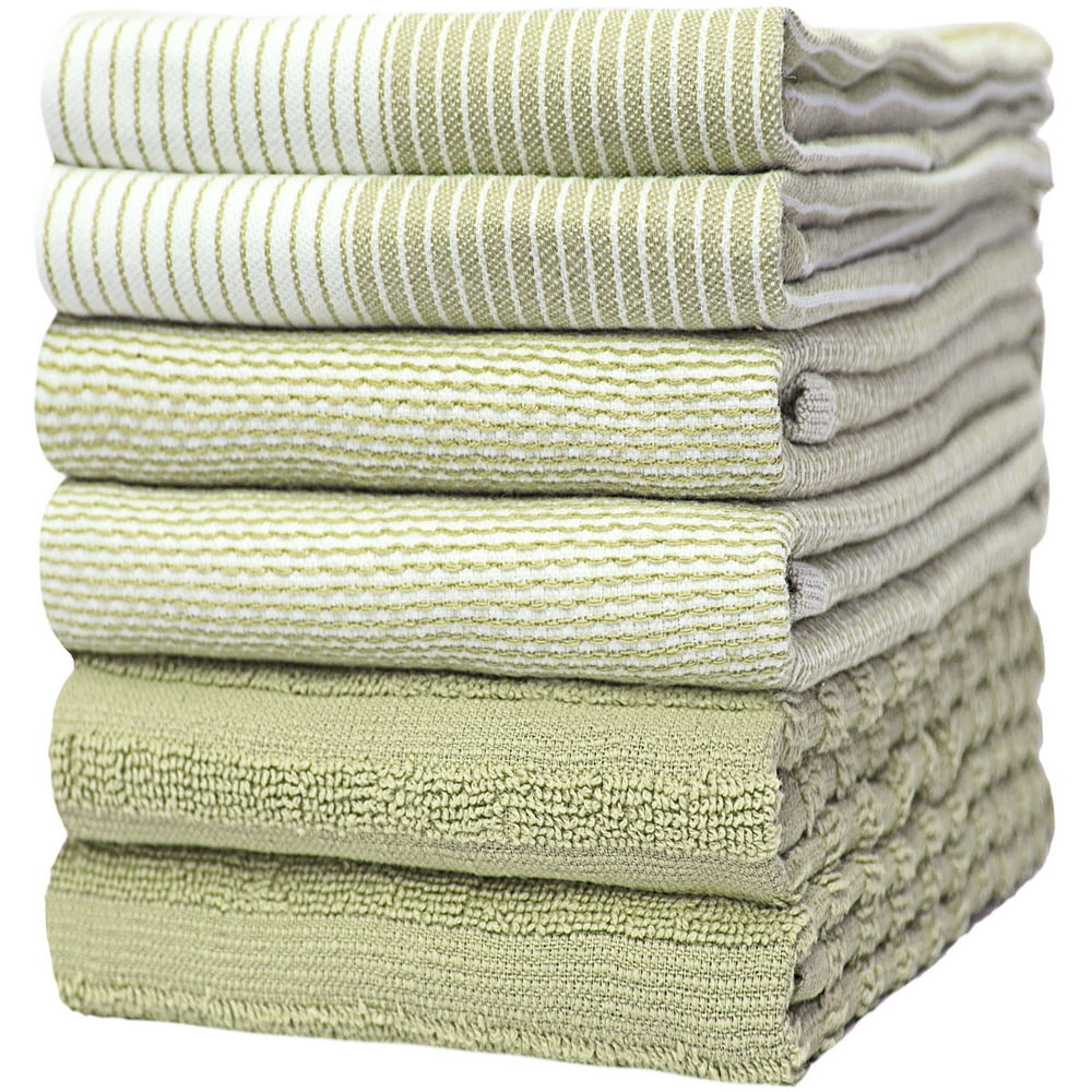 Premium Kitchen Towels (20”x 28”, 6 Pack) Large Cotton Kitchen Hand