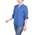 thumbnail image 2 of NY Collection Missy Long Tab-Sleeve Blouse With Pockets, 2 of 4