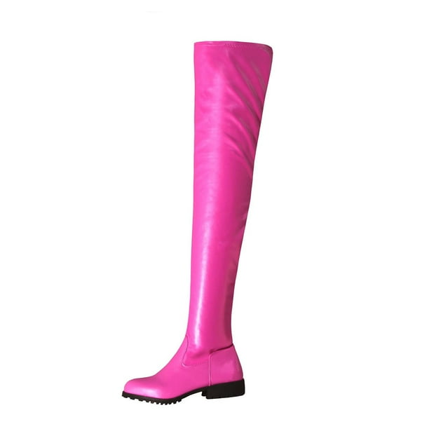 Hot pink over the knee boots hot sale