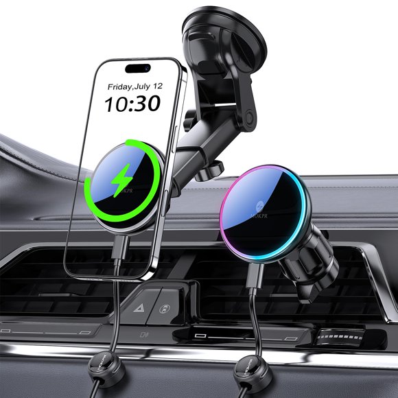 Cargador Soporte para Auto MOKPR MagSafe Inalámbrico para iPhone 12-17