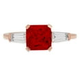 thumbnail image 7 of Three-Stone Engagement Ring for Women - 1.62ct Natural Garnet in 14K Rose Gold Promise Ring, 7 of 7