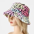 thumbnail image 4 of HAOTAGS Fuzzy Bucket Hat for Women Furry Fur Bucket Hat Leopard Print Warm Hats Cute Soft Faux Fur Fisherman Cap Multicolor Size M, 4 of 6