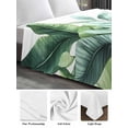 thumbnail image 6 of Tropical Plants California King Size Flat Sheet, Wrinkleproof & Fadeproof Cooling Flat Bed Sheet Only, Country Summer Green Palm Leaves Breathable Soft Bedding Top Sheets 108 x 98 Inches, 6 of 8