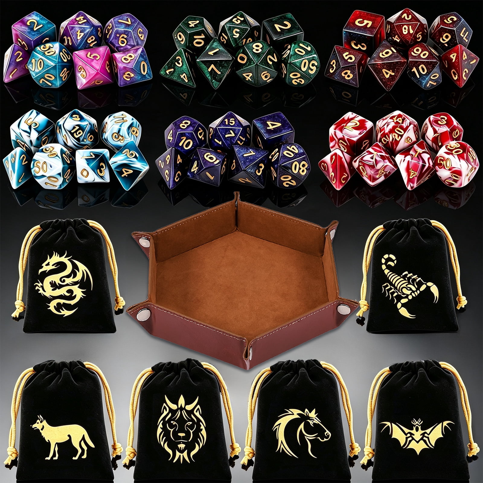 Dungeons & Dragons: D&D Adventure Dice: Fighter - Red - 17pc RPG