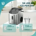 thumbnail image 6 of EUHOMY Chewable Nugget Ice Maker, 34.5lbs/24H, Portable Countertop Ice Machine with Handle & Self-Cleaning, Silver, 6 of 10