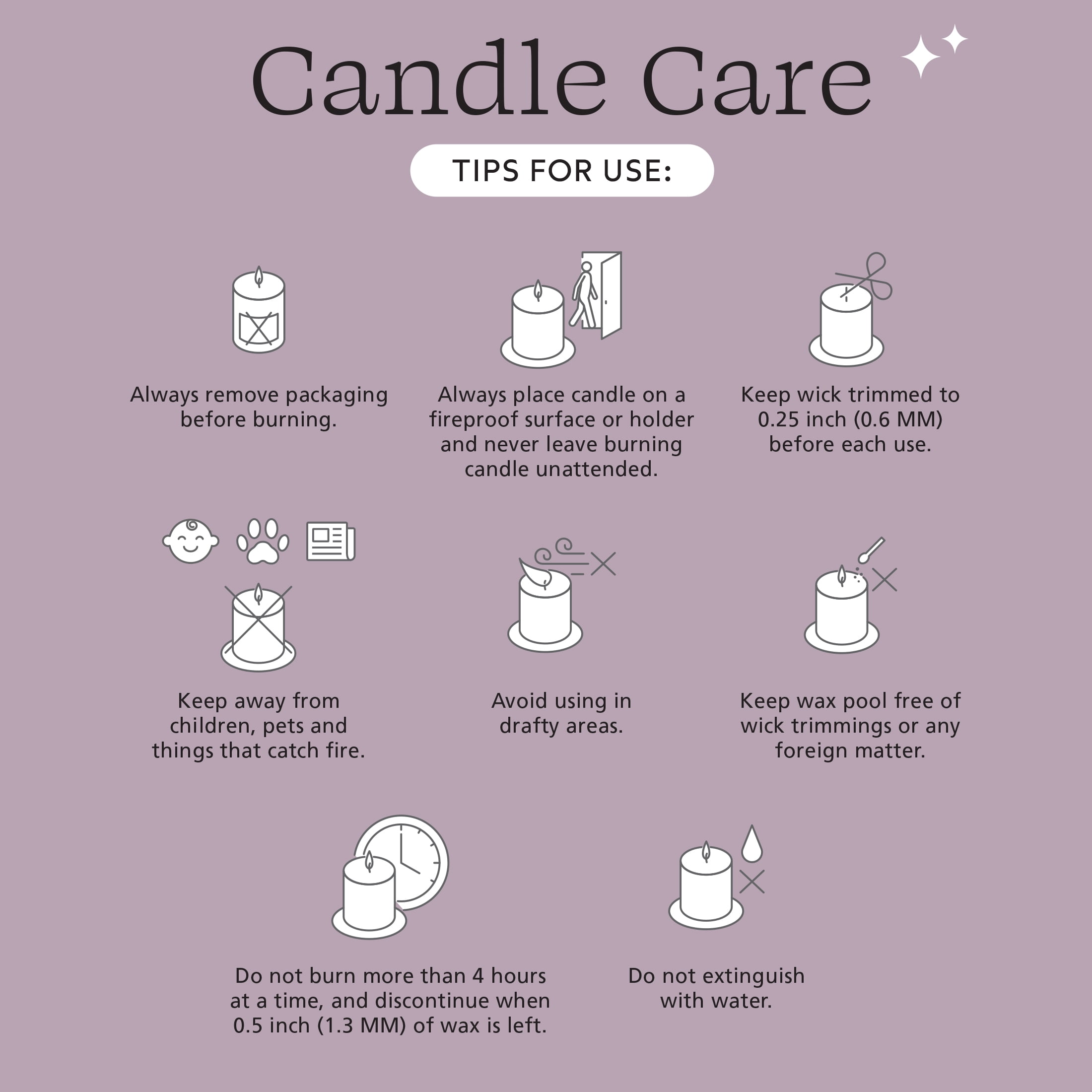 Mainstays Single Wick 3" x 6" Pillar Candle, Unscented, Purple