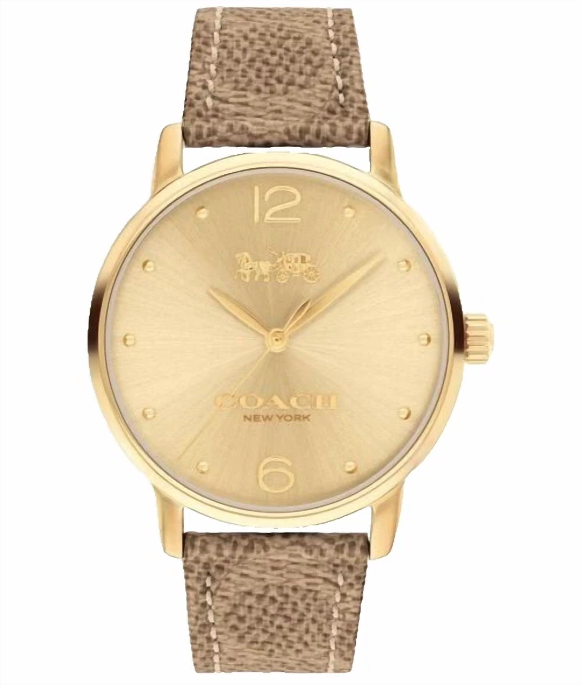 Coach Grand Carnation 14503742 Gold Glitz Dial Mesh Band 