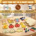 thumbnail image 5 of Montessori Wooden Lacing Cards Toys for 1 2 3 Toddlers Preschool Learning Sewing Kit with 9 Animals for 36+Month Kids Arts and Crafts Kit for 3 4 5 6 Fine Motor Skills Toys Gift for Boys Girls, 5 of 8