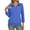 Blue #006, variant on Womens 3/4 Sleeve Polo Shirts Collared V Neck Business Blouses Banded Bottom Casual Tops Orange 2XL