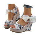 thumbnail image 3 of Women's Espadrille Wedge Sandals – Open Toe Ankle Strap Platform 4 Inchs High Heels Summer Dress Shoes, 3 of 8