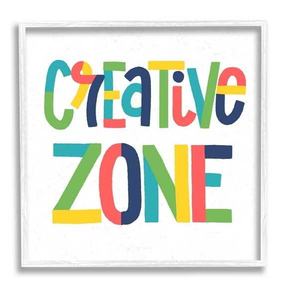 Stupell Industries Creative Zone Kids' Motivational Phrase Vibrant Playful Typography, 12 x 12, Design by Raye Allison Creations