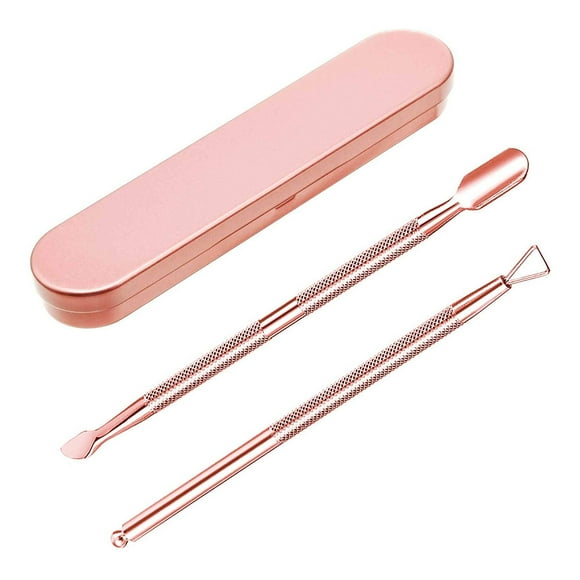 2 Pcs Poussoir et Coupe-Cuticules Premium, Ensemble d'Outils de Manucure pour Ongles, Ensemble de Retrait d'Armure en Acier Inoxydable
