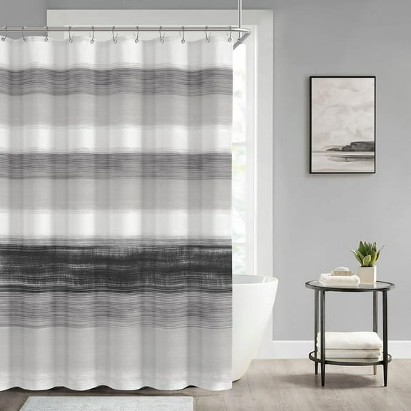 Gray Shower Curtains for Bathroom Rustic Farmhouse Cotton Shower Curtain, 72 x 72