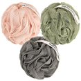 thumbnail image 2 of MainBasics Bath Shower Loofah Sponge Pouf Body Wash Scrubber (Set of 3), 2 of 10