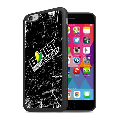 iPhone 6 JDM Built Not Bought Whithered Black TPU Rubber Cell Phone