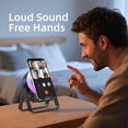 thumbnail image 6 of VTIN 4 in1 Wireless Induction Speaker Phone Stand, Cell Phone Stand with Bluetooth Speaker, Stereo Sound, RGB Ambient Light, Phone Holder for iPhone,Android Phones, iPads, Tablets, E-Reader, 6 of 11