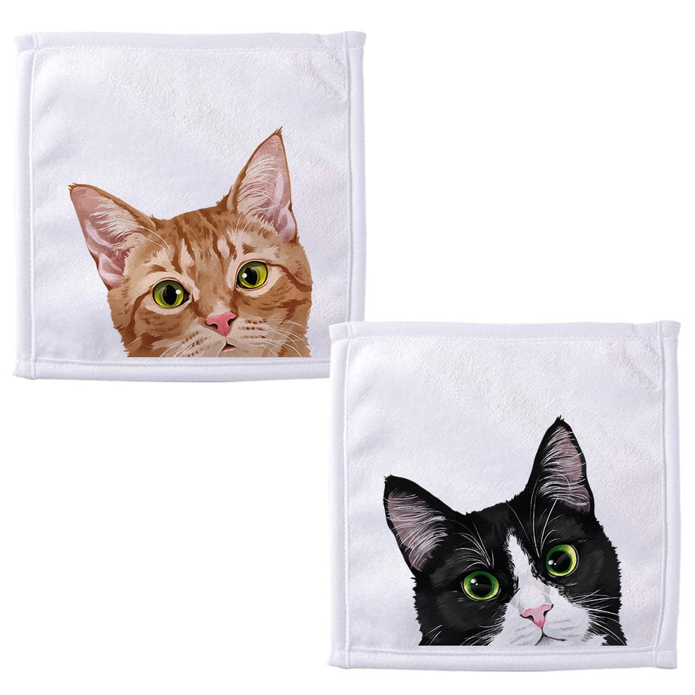 WIRESTER 2pcs Living Fashions Kitchen Towels for Washing Dishes for Bath  Kitchen Hand Towel, Drying Dishes Kitchen Wash Clothes Dish Towels - Animal  Calico Kitten Cat & Cream Sphynx Kitten Cat 