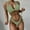 01 Army Green, variant on Hicidod Women's Bikini Set Lightweight Halter Push Up Bikini Top Tie Side Bottom Triangle Bikini Fashion Solid Beach Bathing Suits