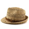 thumbnail image 6 of oqasdz Women Woven Straw Fedora Hat Hollow Breathable Wide Brim Sun Hat Leather Band with Buckle Decor Summer Beach Vacation Outdoor Headwear, 6 of 7