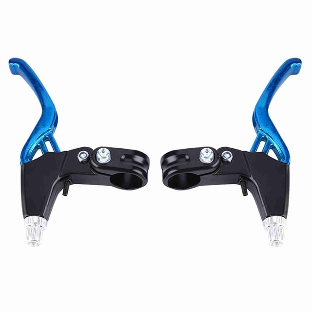 1 par de manijas de nivel de freno de bicicleta de montaña de aleación de aluminio (azul)