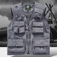 thumbnail image 2 of BRGZLK Men's Tank Tops Casual Loose Lightweight Outdoor Work Multifunctional Zipper Volunteer Outdoor Emergency with Multi Pockets, 2 of 7
