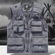 thumbnail image 1 of Ceisia Men's Loose Fit Outdoor Utility Vest Multi-Pocket Breathable Mesh Lining V-Neck Fishing Hiking Volunteer Waistcoat Gifts Gray S, 1 of 6
