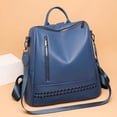 thumbnail image 3 of High Quality Solid Color Leather Backpack for Women Luxury Large Capacity Travel Backpacks Women BackPack Anti-theft School Bags, 3 of 5